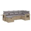 vidaXL 6-dijelni set vrtnih sofa s jastucima bež od poliratana