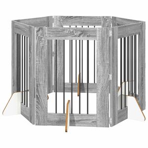 vidaXL Vrata za pse s postoljem 6 pcs Siva sonoma 60 x 80 cm