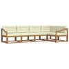 vidaXL Set vanjskih sofa s jastukom 5 pcs Prirodna i krem