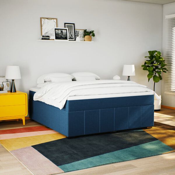 vidaXL Krevet s oprugama i madracem plavi 180x200 cm od tkanine