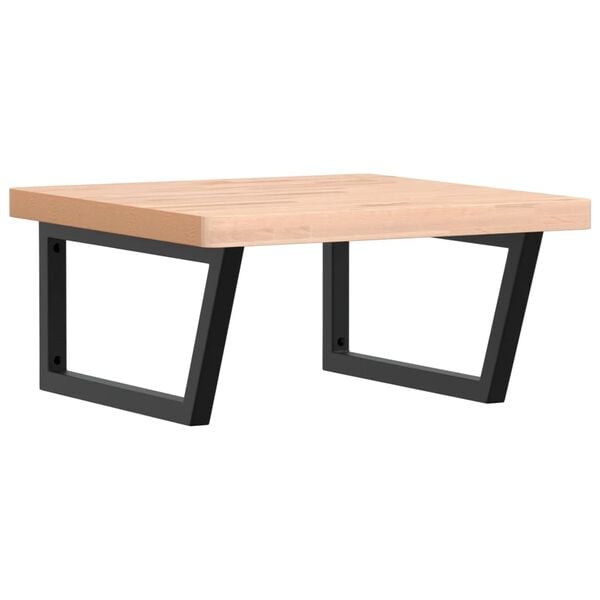 vidaXL Zidna polica za umivaonik od čelika i masivne bukovine