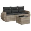 vidaXL 4-dijelni set vrtnih sofa s jastucima svijetlosivi poliratan