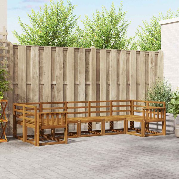 vidaXL Set vanjskih sofa 7 pcs Prirodna Čvrsto drvo akacije