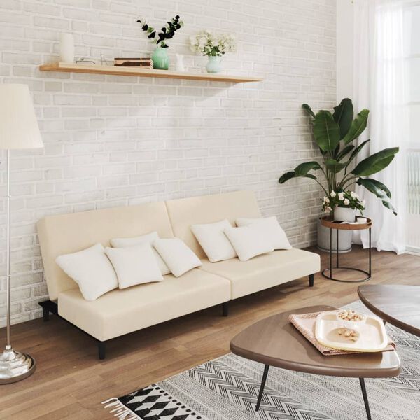 vidaXL Dvosjed na razvlačenje krem bar&scaron;unasti