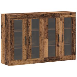 vidaXL Ormarčići montirani na zid 2 pcs Staro drvo 69,5 x 34 x 90 cm