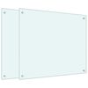vidaXL Kuhinjske za&scaron;tite od prskanja 2 kom bijele 70 x 60 cm staklene