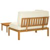 vidaXL Set sofe s jastukom Jednobojno 2 pcs Krema Čvrsto drvo akacije