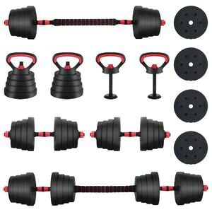 vidaXL 4-u-1 set bućica 40 kg Crna i crvena
