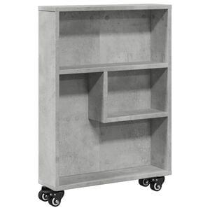 vidaXL Uska kolica za pohranu boja betona 48x13x68cm konstruirano drvo