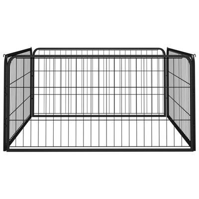 vidaXL Ograda za pse s 4 panela crna 100 x 50 cm čelik obložen prahom