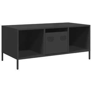 vidaXL Stolić za kavu crni 101,5x50x43,5 cm od hladno valjanog čelika