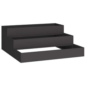 vidaXL Vrtna saksija Crna 90 x 90 x 35 cm Čelična vrata