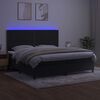 vidaXL Krevet box spring s madracem LED crni 200x200 cm bar&scaron;un