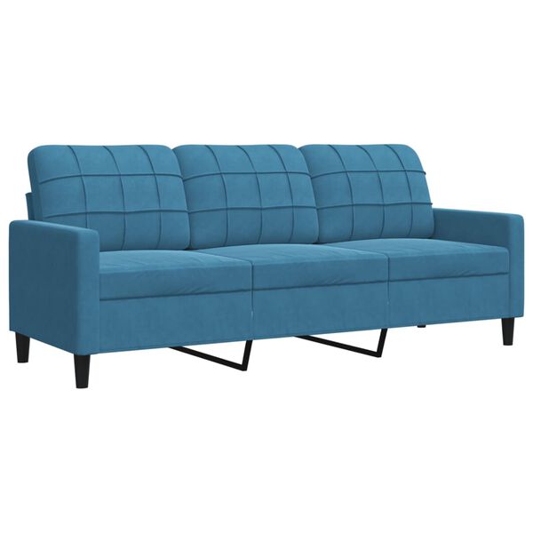 vidaXL 4-dijelni set sofa s jastucima plavi baršunasti