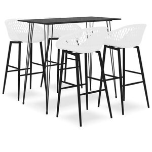vidaXL 5-dijelni barski set crno-bijeli