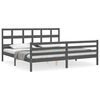 vidaXL Okvir za krevet s uzglavljem sivi 200 x 200 cm od masivnog drva