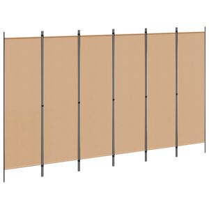 vidaXL Razdjelnik prostora s 6 panela Bež 300 x 180 cm Tkanina