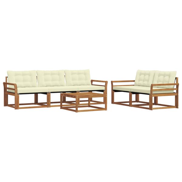 vidaXL Set vanjskih sofa s jastukom 6 pcs Prirodna i krem