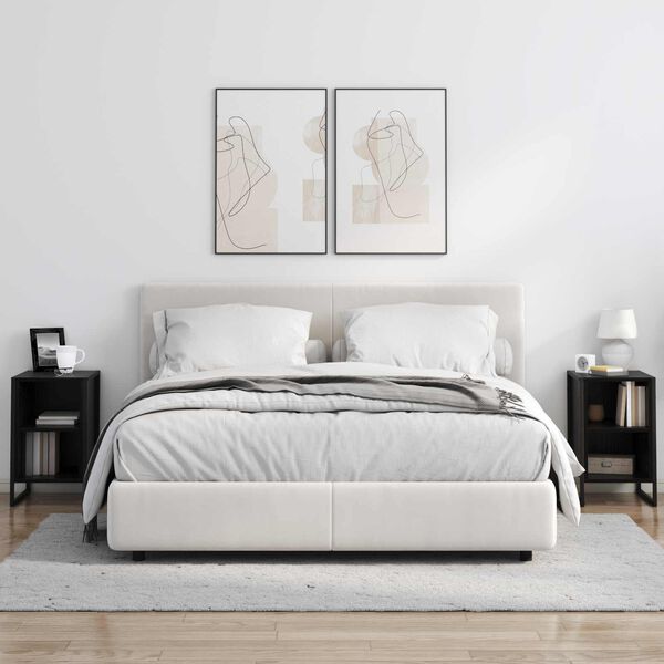 vidaXL Noćni ormarić Crni hrast 39.5 x 30 x 50 cm Konstruirano drvo