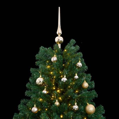 vidaXL Umjetno božićno drvce 300 LED sa šarkama i kuglicama 210 cm
