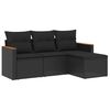 vidaXL 4-dijelni set vrtnih sofa od poliratana s jastucima crni