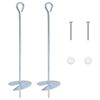 vidaXL Zemaljska sidra 2 pcs Srebrna &Oslash;10 x 40 cm Galvanizirani metal