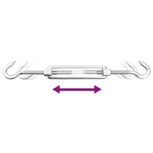 vidaXL 8-dijelni set dodataka za jedro protiv sunca nehrđajući čelik
