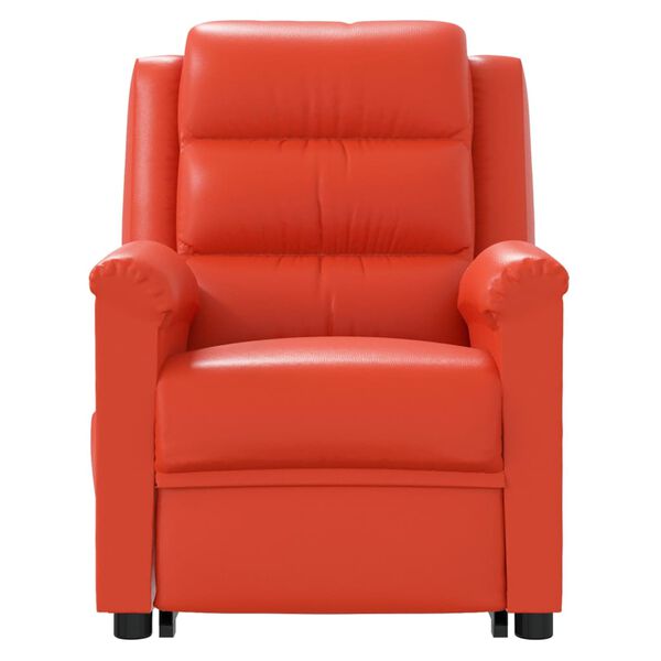 vidaXL Masažna fotelja na podizanje crvena od umjetne kože