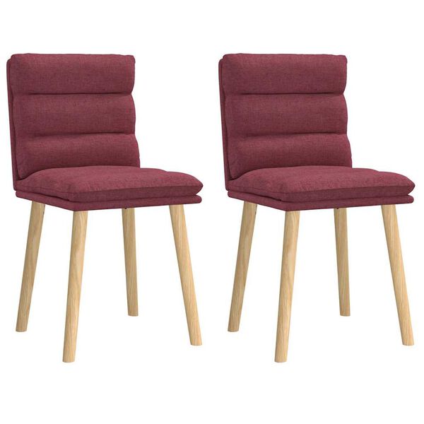 vidaXL Blagovaonske stolice 2 kom crvena boja vina od tkanine