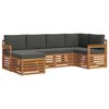 vidaXL Setovi sofa 6 pcs Prirodna i antracit Čvrsto drvo akacije