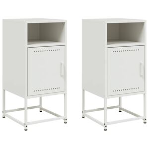 vidaXL Noćni ormarići 2 kom bijeli 36 x 39 x 78 cm čelični