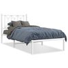 vidaXL Metalni okvir krevet bez madraca s uzglavljem bijeli 75x190 cm