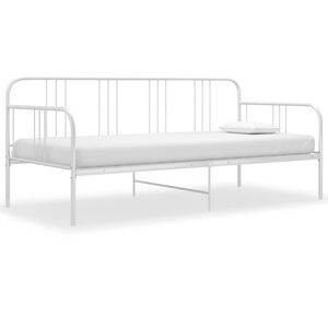 vidaXL Okvir za krevet na razvlačenje bijeli metalni 90 x 200 cm