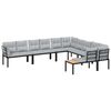 vidaXL 6-dijelni set vrtnih sofa s jastucima čelik obložen prahom crni