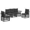 vidaXL Set vanjskih sofa s jastukom 5 pcs Crna i tamno siva Poliester