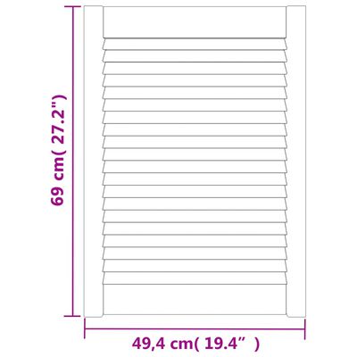 vidaXL Vrata za ormarić rešetkasti dizajn 2 kom 69 x 49,4 cm borovina