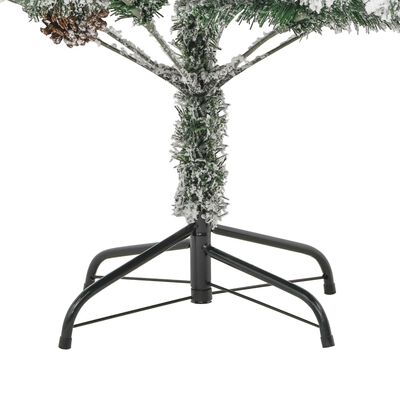 vidaXL Osvijetljeno božićno drvce sa snijegom i šiškama 225 cm PVC/PE