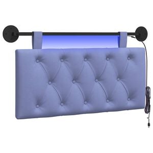 vidaXL Viseće uzglavlje kreveta S LED svjetlom Traper plava Tkanina