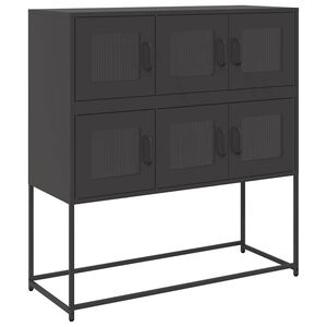 vidaXL Komoda crna 100,5 x 39 x 107 cm od hladno valjanog čelika