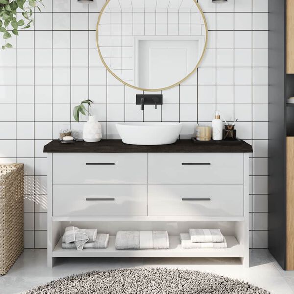 vidaXL Kupaonska radna ploča tamnosmeđa 120x30x(2-6) cm tretirano drvo