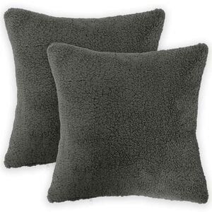 vidaXL Presvlaka za jastuk 2 pcs HEERLEN Tamnosiva 30 x 30 cm Boucl&eacute;
