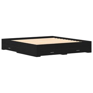 vidaXL Krevetna konstrukcija Crni hrast 180 x 200 cm Konstruirano drvo