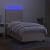vidaXL Krevet box spring s madracem LED krem 90x200 cm od tkanine
