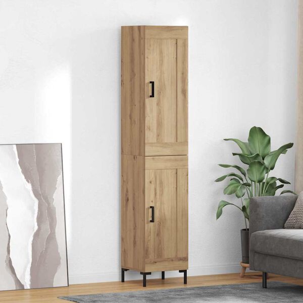 vidaXL Highboard Umjetnički hrast 34,5 x 34 x 180 cm Konstruirano drvo
