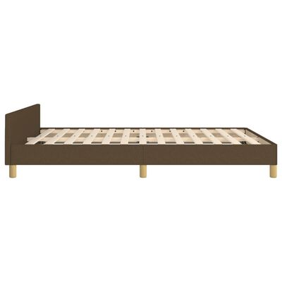 vidaXL Okvir za krevet s uzglavljem tamnosmeđi 140x190 cm od tkanine