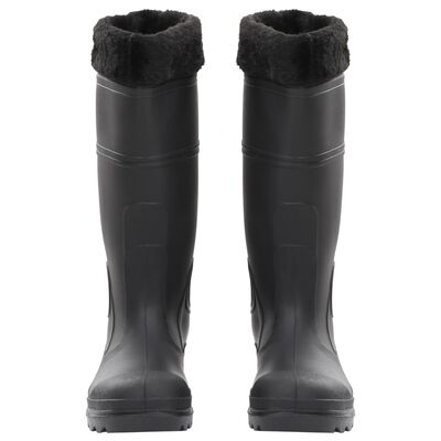 vidaXL Čizme za kišu s uklonjivim čarapama crne veličina 38 PVC