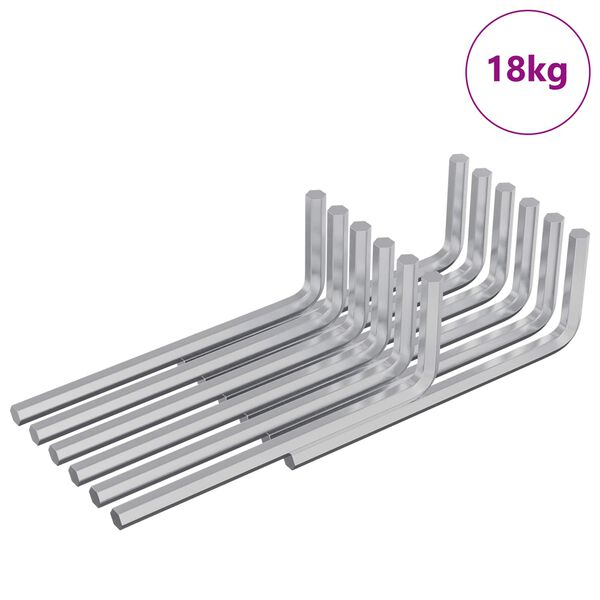 vidaXL Hex ključ 4675 pcs Srebrno 32 x 86 mm Čelik