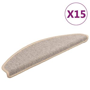 vidaXL Prostirke za stepenice 15 kom 65x21x4 cm srebrne poluokrugle velike
