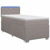 vidaXL Krevet s box springom, madracem i LED-om Sivosmeđa 80 x 200 cm