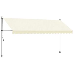 vidaXL Tenda na uvlačenje krem 400 x 150 cm od tkanine i čelika